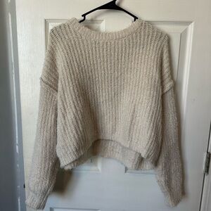 RSQ Cream Textured Knit Sweater